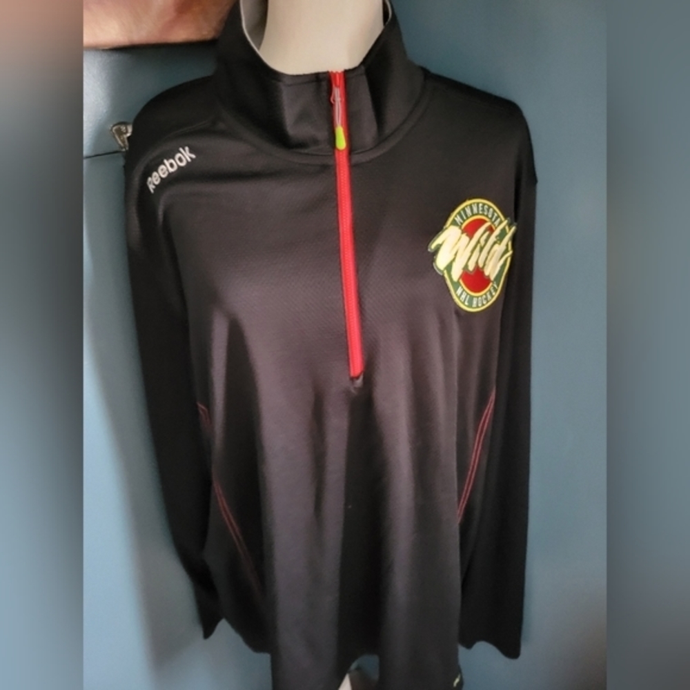 Reebok center ice NHL size 2XL half‎ zip pullover Minnesota Wild